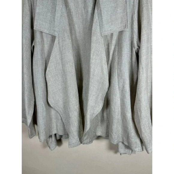 Moonlight Y & S Open front 100% Linen Cream Blazer Lagenlook made in USA Medium - Picture 5 of 11